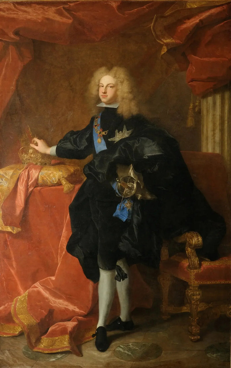 Porträtt av Filip V, Spaniens kung - Hyacinthe Rigaud