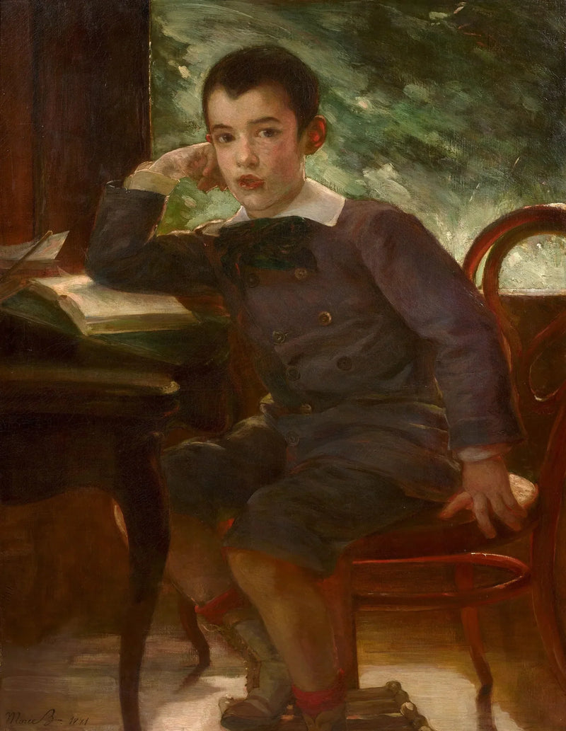 Porträtt av Pierre Bracquemond som barn, konstnärens son - Marie Bracquemond