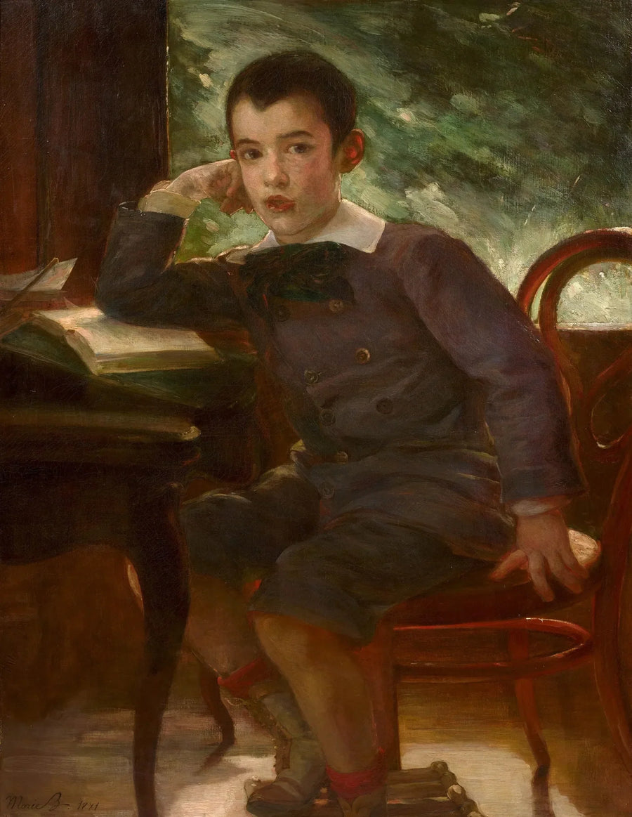 Porträtt av Pierre Bracquemond som barn, konstnärens son - Marie Bracquemond