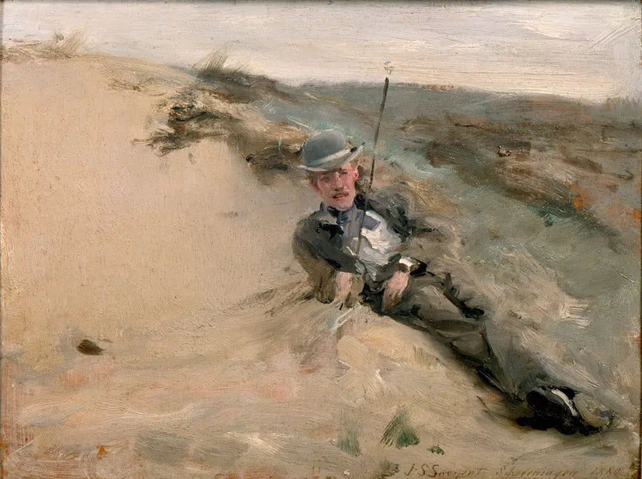Porträtt av Ralph Curtis på stranden i Scheveningen - John Singer Sargent