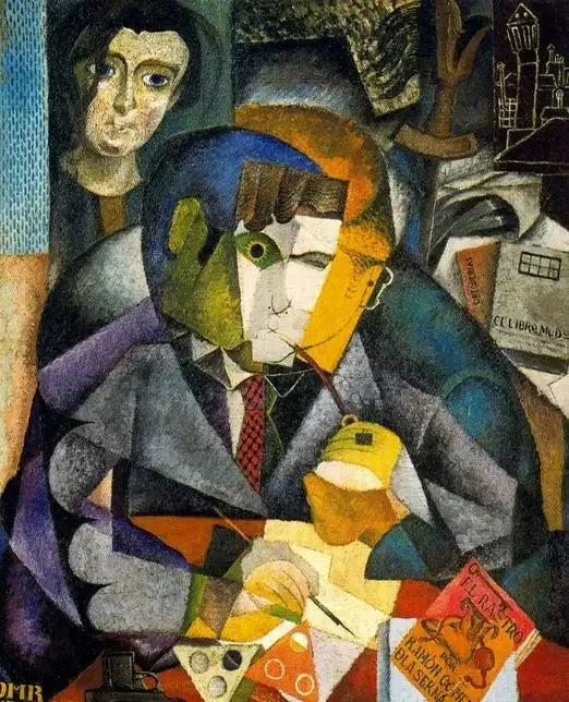 Porträtt av Ramón Gómez de la Serna - Diego Rivera