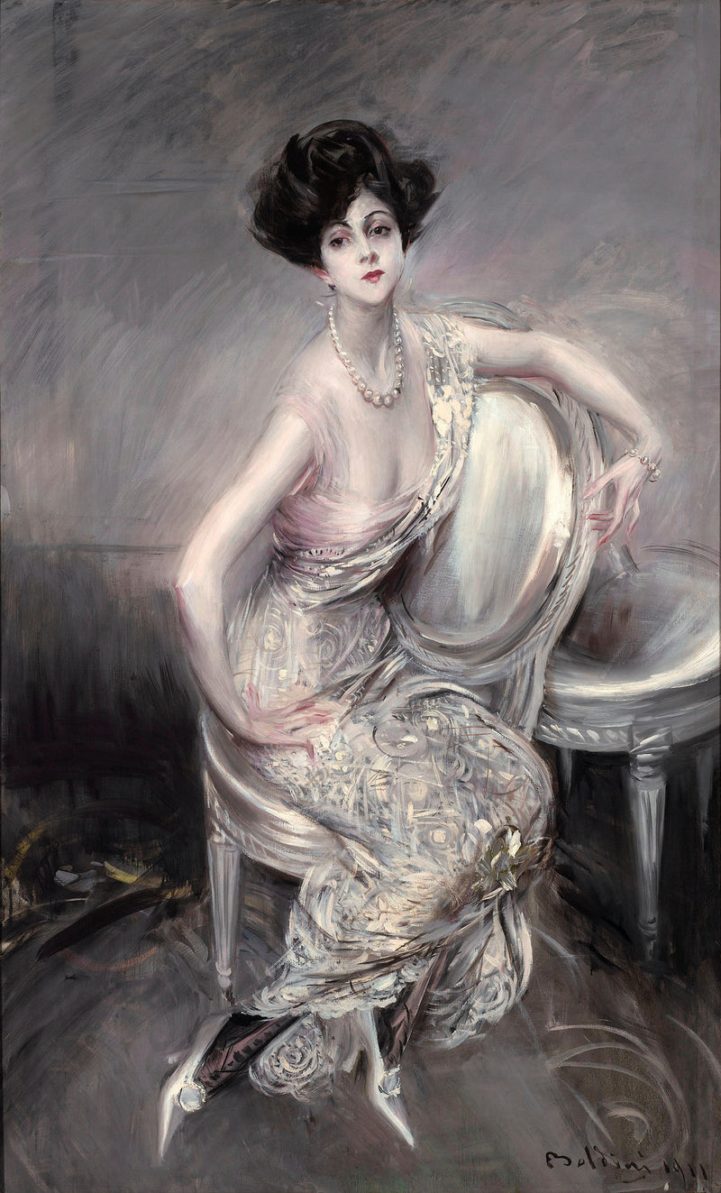 Rita de Acosta Lydig porträtt sittande - Giovanni Boldini