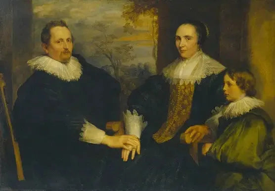 Porträtt av Sebastiaan Leerse, hans fru och hans son - Antoine van Dyck