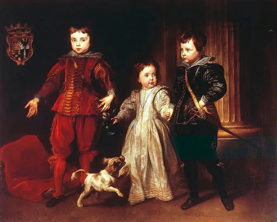 Porträtt av tre barn från Spinola-familjen - Antoine van Dyck