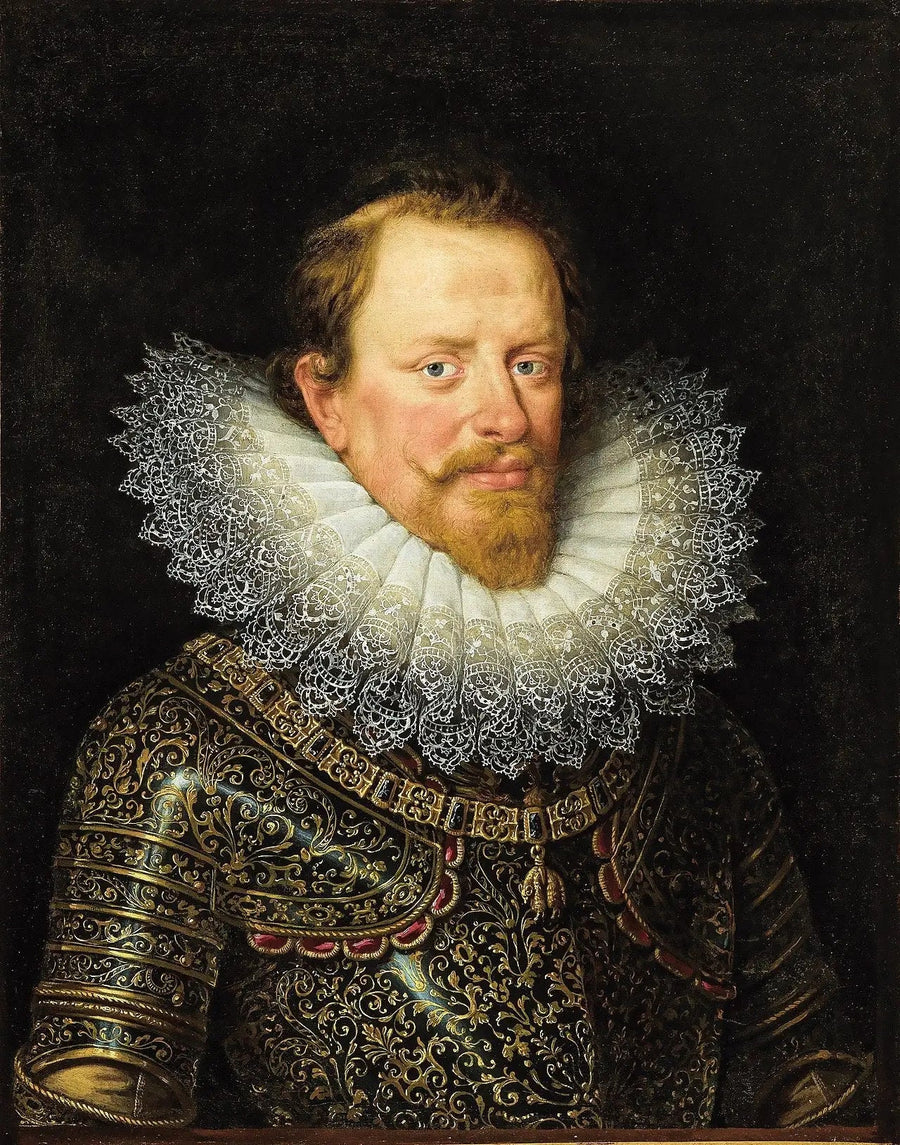 Porträtt av Vincenzo Gonzaga, hertig av Mantua, iklädd rustning och Ordre de la Toison d'Or - Frans Pourbus den yngre