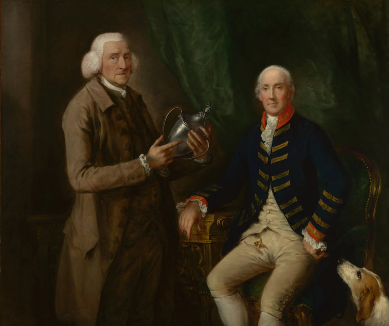 Porträtt av William Anne Hollis, 4:e earl of Essex, som visar en skål för Thomas Clutterbuck från Watford - Thomas Gainsborough