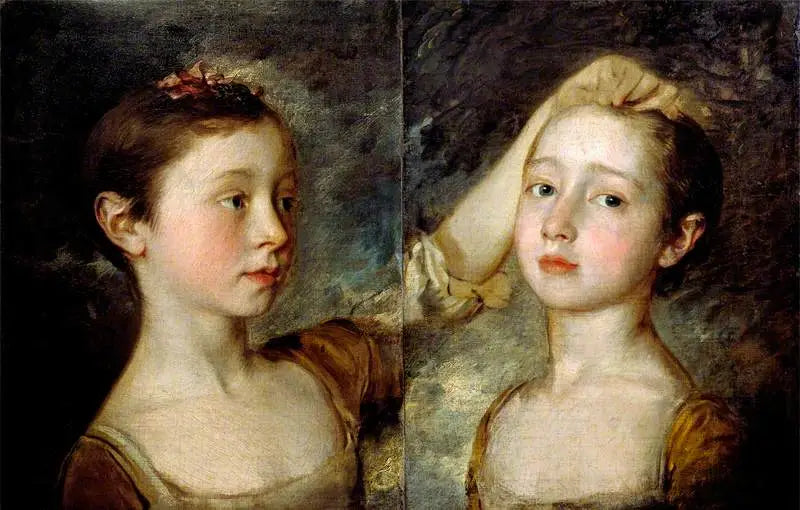 Porträtt av de två flickorna av målaren - Thomas Gainsborough