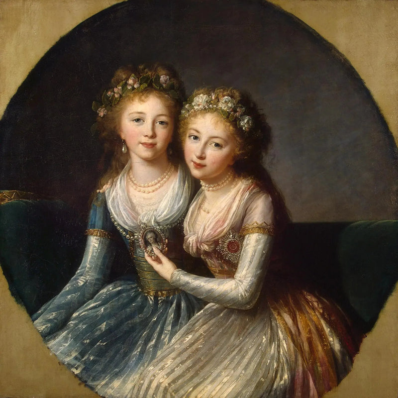 Porträtt av kejsar Paul I:s döttrar - Élisabeth Vigée Le Brun