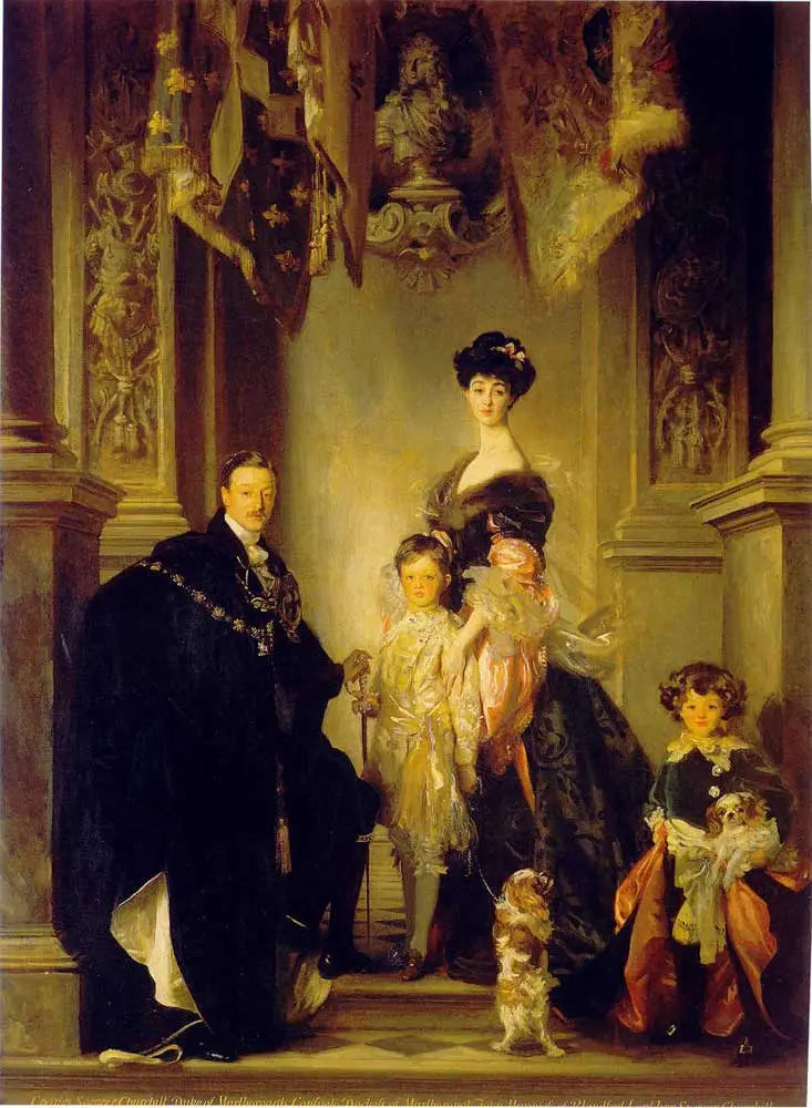Porträtt av den 9:e hertigen av Marlborough med sin familj - John Singer Sargent