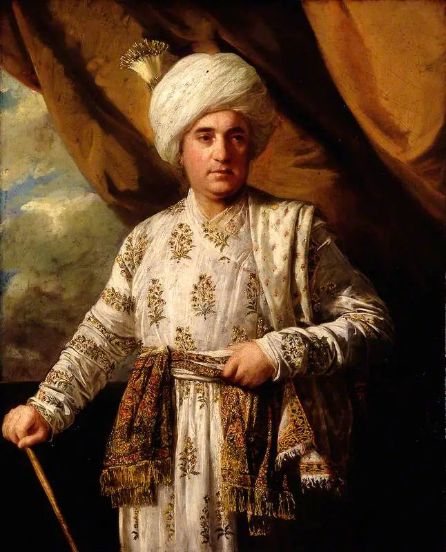 Porträtt av kapten John Foote i hans moguliska dräkt - Joshua Reynolds