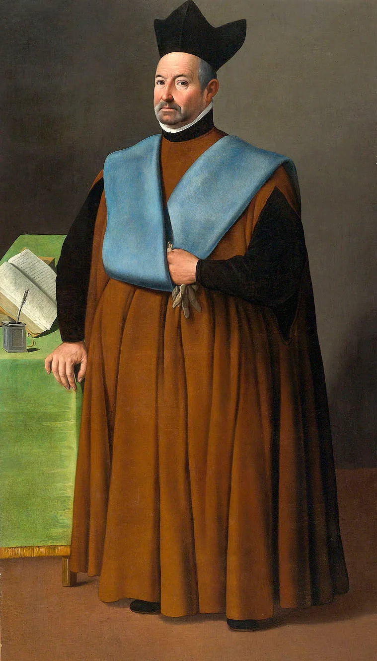 Porträtt av doktor Juan Martínez Serrano - Francisco de Zurbarán