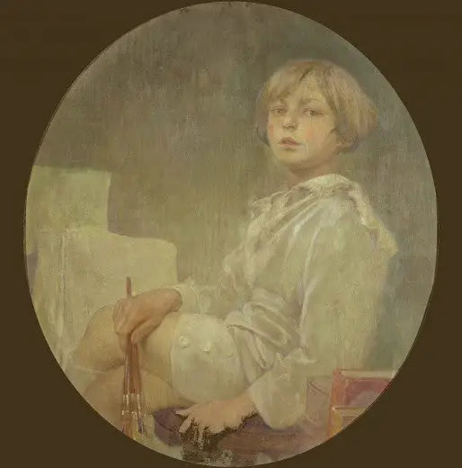 Porträtt av Muchas son, Jiří - Alphonse Mucha