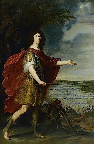 Porträtt av den store Condé framför slagfältet vid Rocroi (19 maj 1643) - Juste d'Egmont