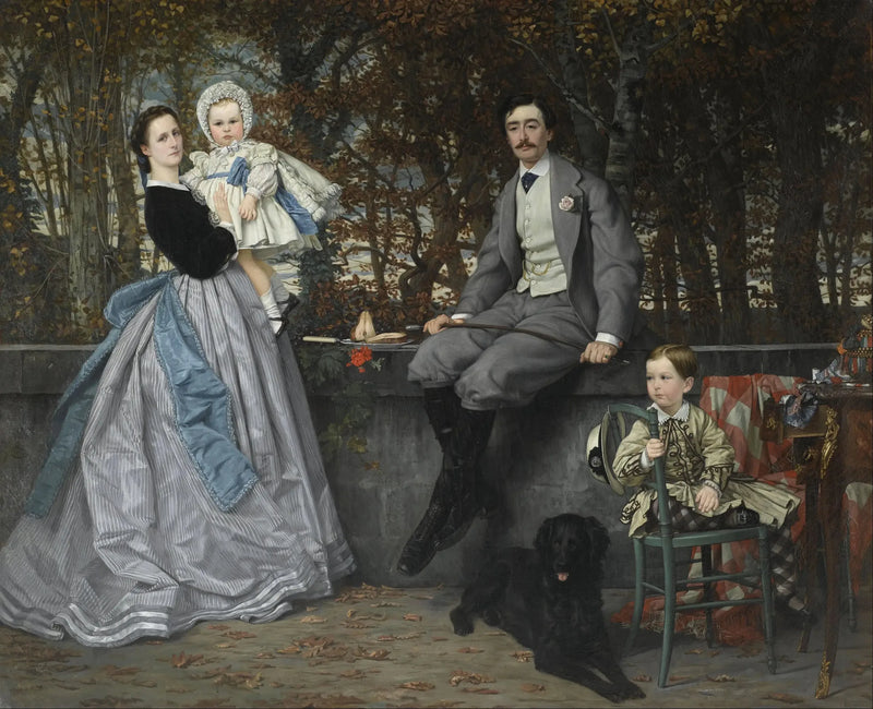Porträtt av markisen och markisen av Miramon och deras barn - James Tissot