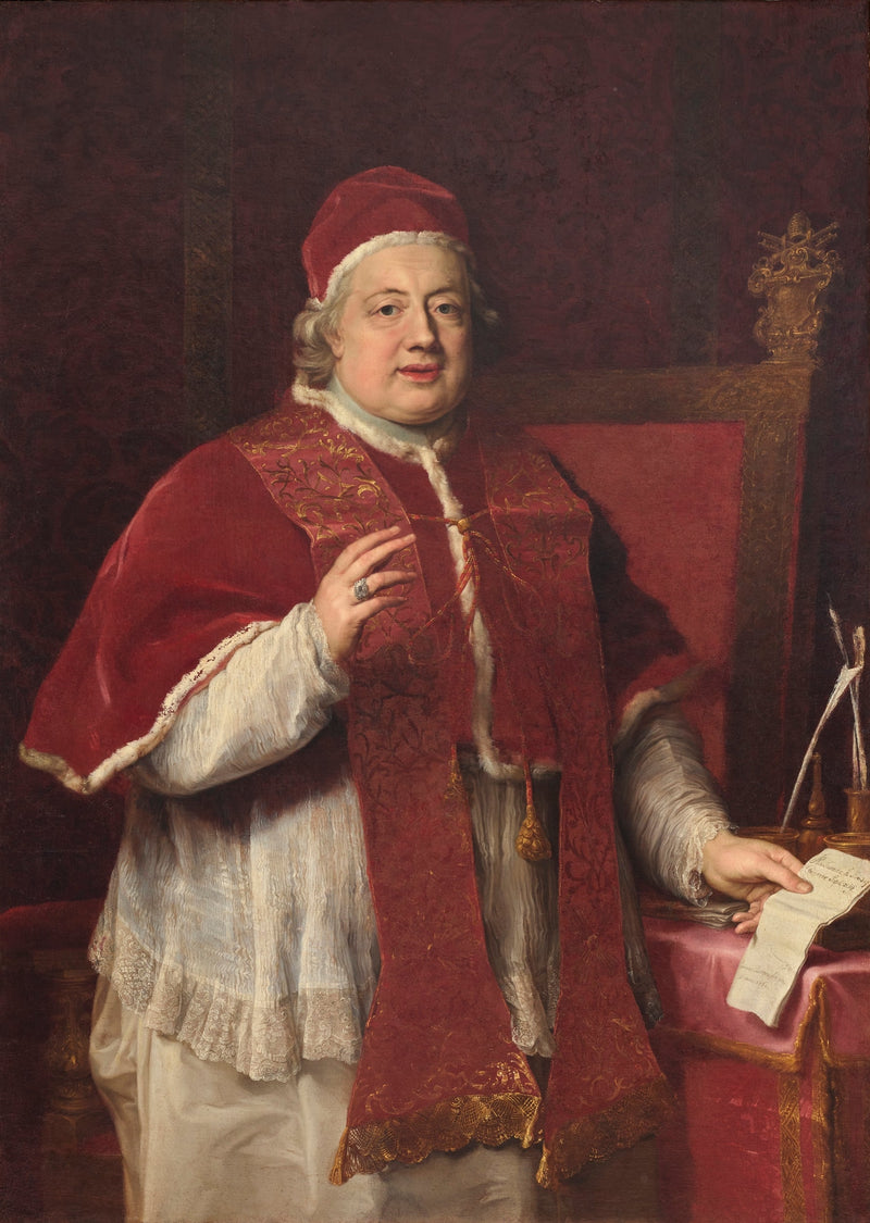 Porträtt av påven Clemens XIII välsignande Rezzonico - Pompeo Batoni