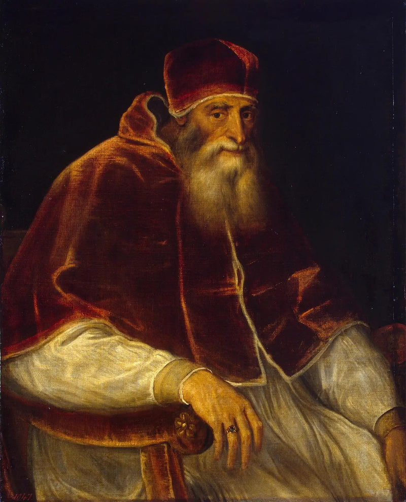 Porträtt av påven Paul III - Titian