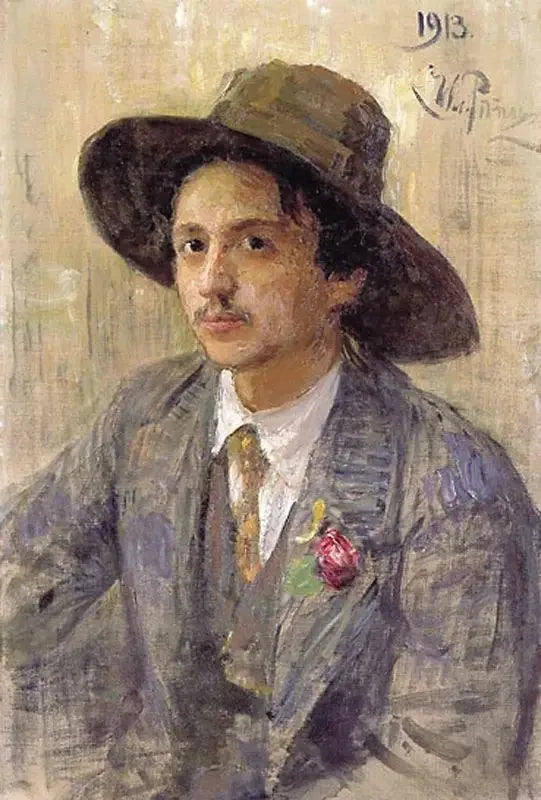 Porträtt av konstnären Isaak Izrailevich Brodsky - Ilya Repin