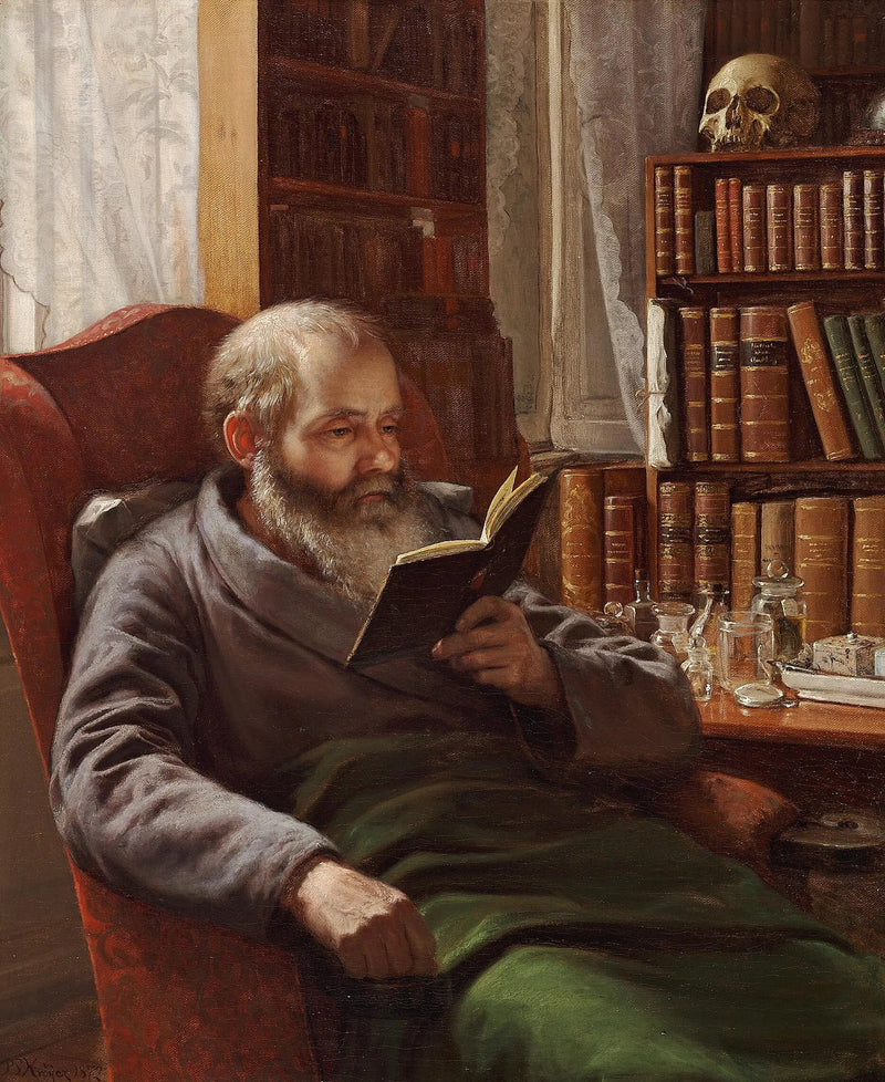 Porträtt av konstnärens adoptivfader, zoologen och professorn Henrik Nicolai Krøyer - Peder Severin Krøyer