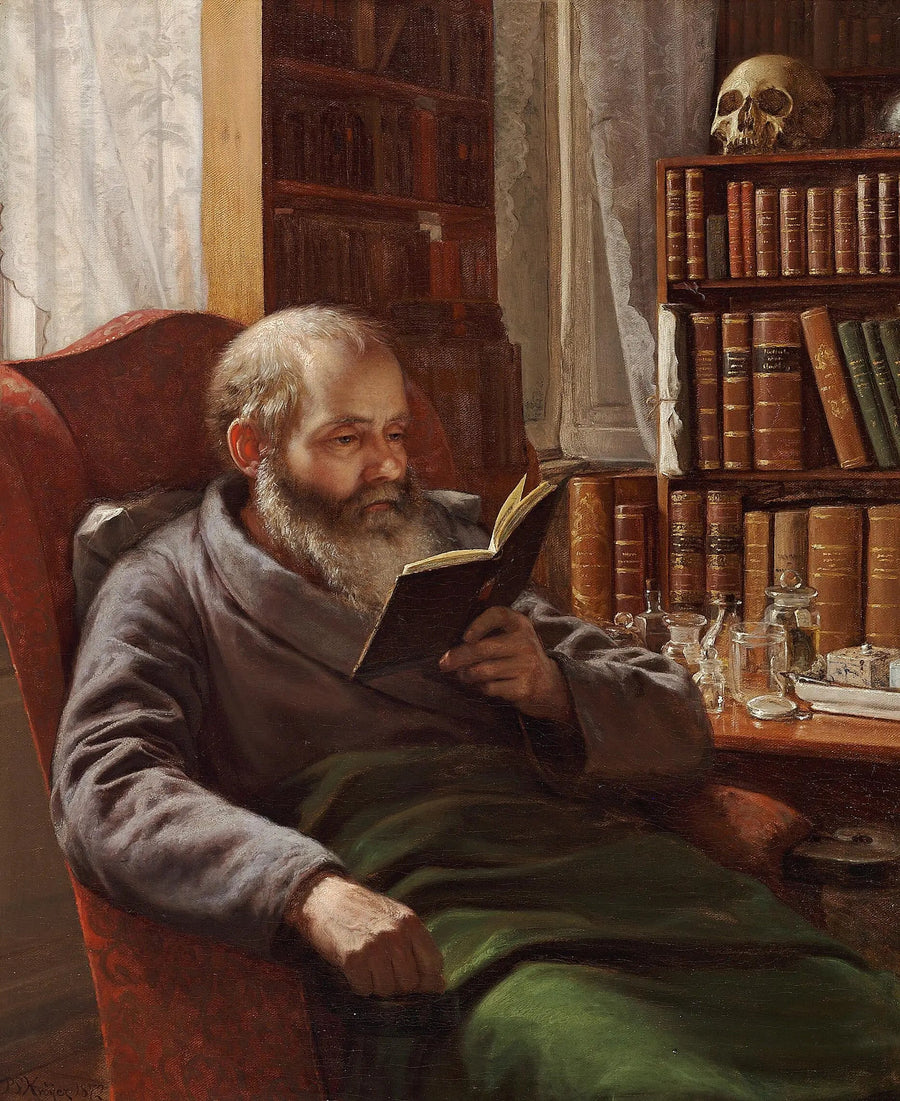 Porträtt av konstnärens adoptivfader, zoologen och professorn Henrik Nicolai Krøyer - Peder Severin Krøyer