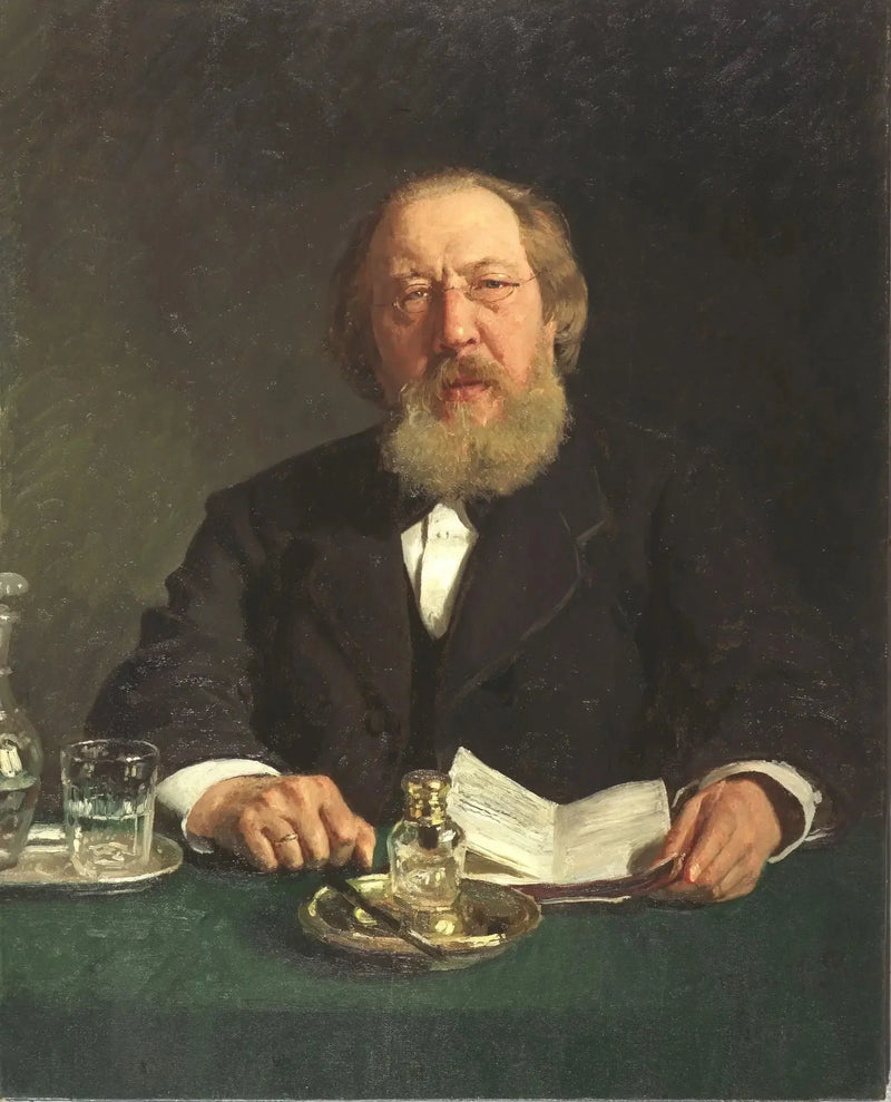 Porträtt av poeten och slavofil Ivan Sergijevitj Aksakov - Ilya Repin