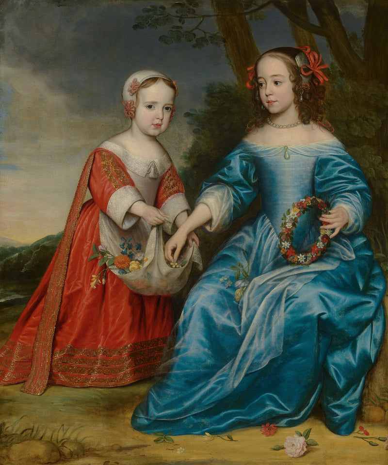 Porträtt av prins Wilhelm III och hans faster Marie av Nassau - Gerrit van Honthorst