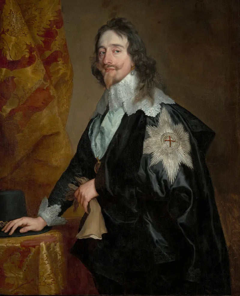 Porträtt av kung Karl I (1600-1649) med Ordre de la Jarretière - Antoine van Dyck