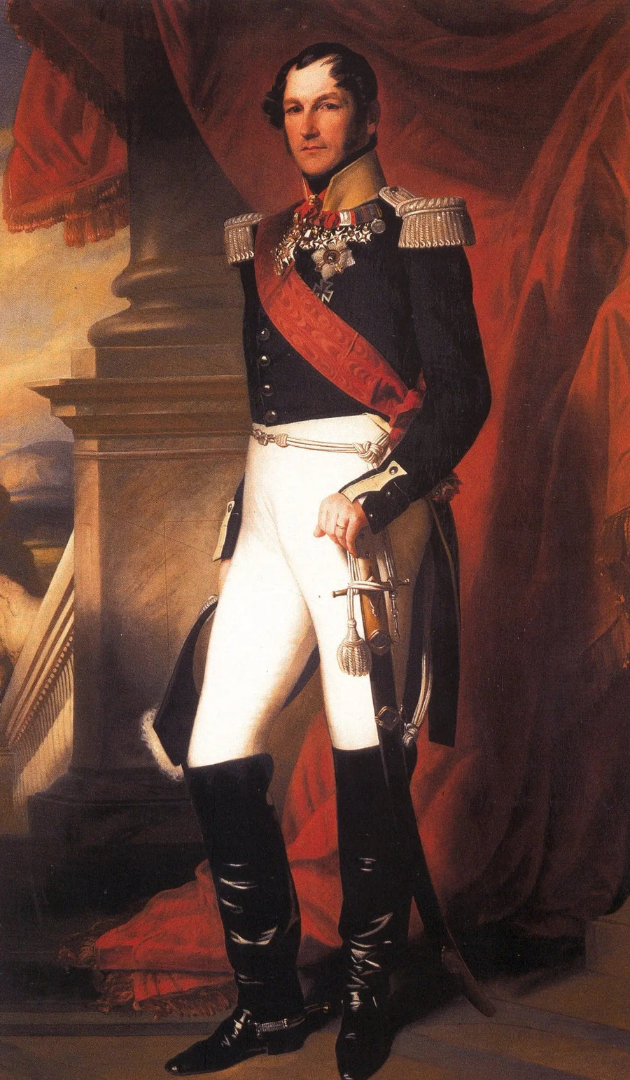 Porträtt av kung Leopold I i uniform - Franz Xaver Winterhalter