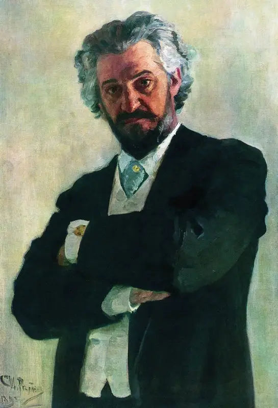 Porträtt av cellisten Aleksander Valerianovich Wierzbiłłowicz - Ilya Repin