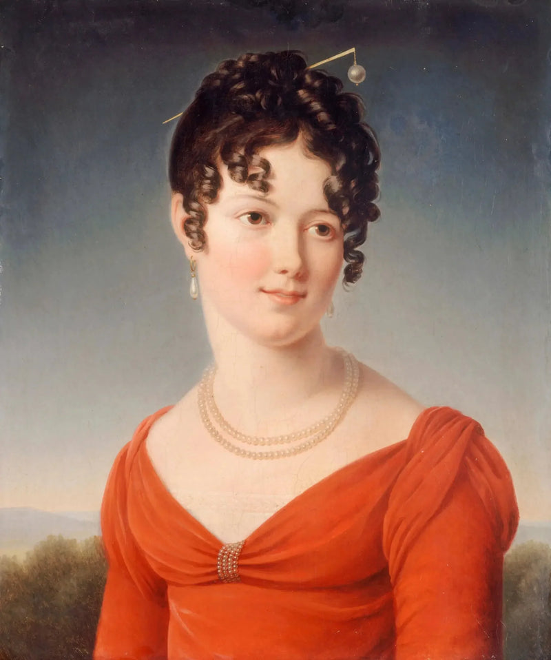 Porträtt i bröstbild av Alexandrine-Anne de la Pallu, markisinna de Flers (1786-1832) - François Gérard
