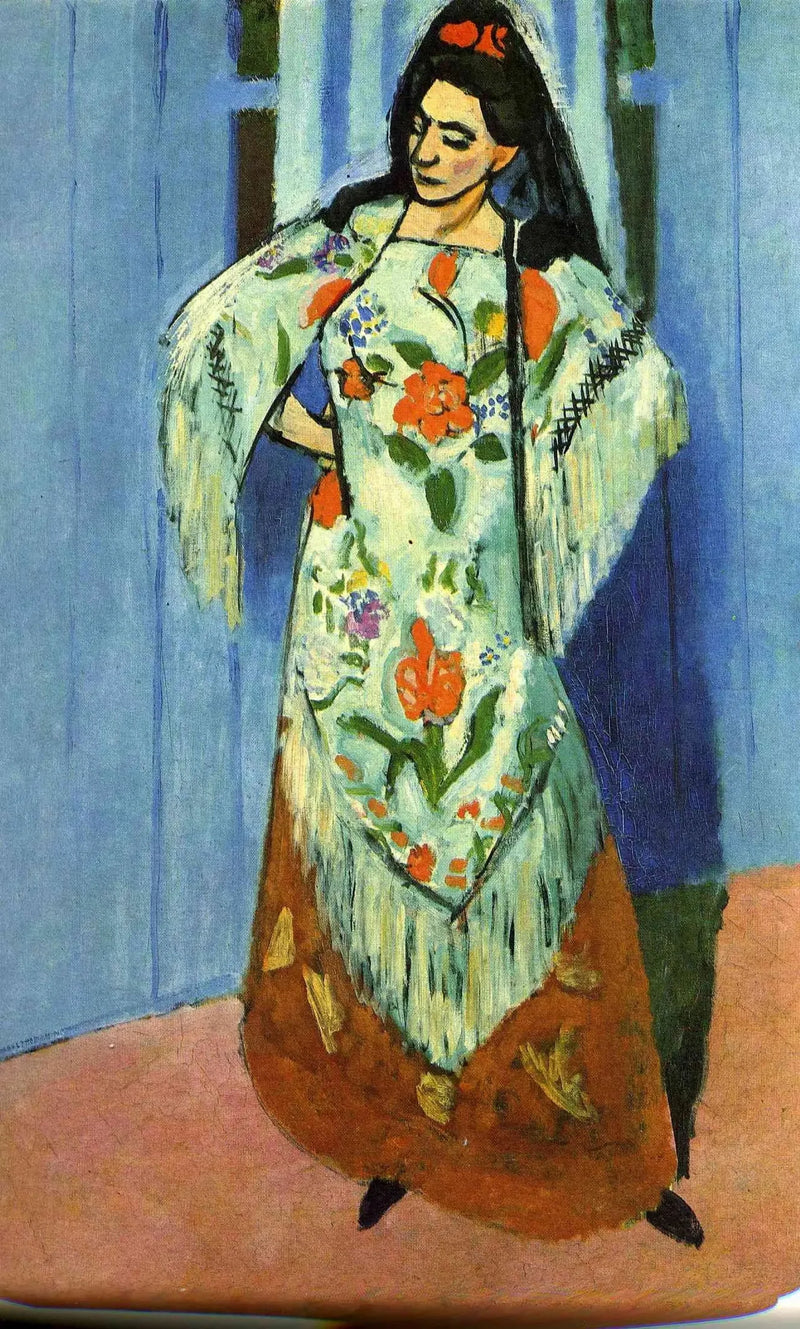 Helkroppsporträtt av fru Matisse med slöja - Henri Matisse