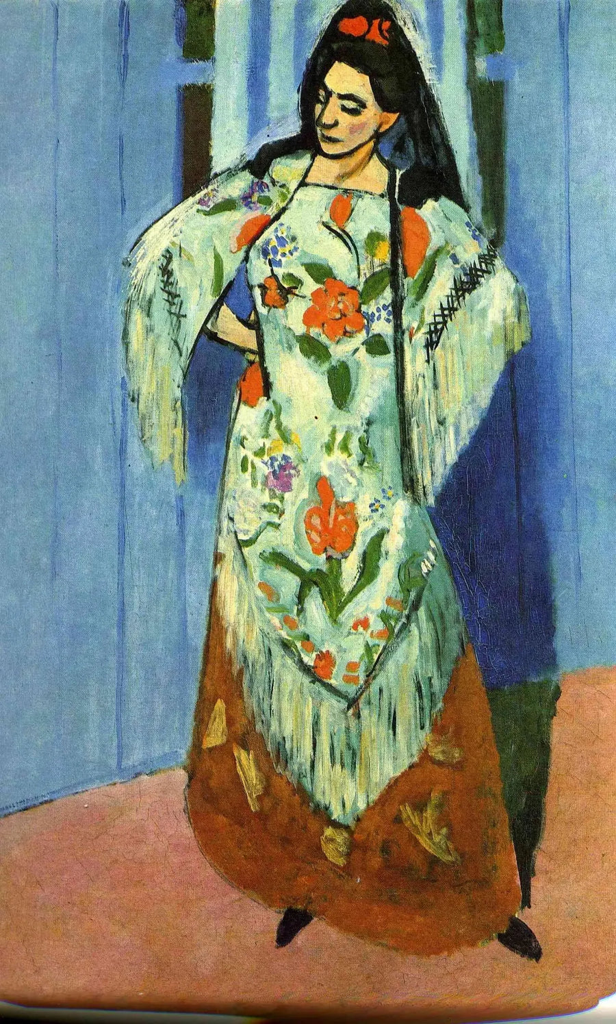 Helkroppsporträtt av fru Matisse med slöja - Henri Matisse