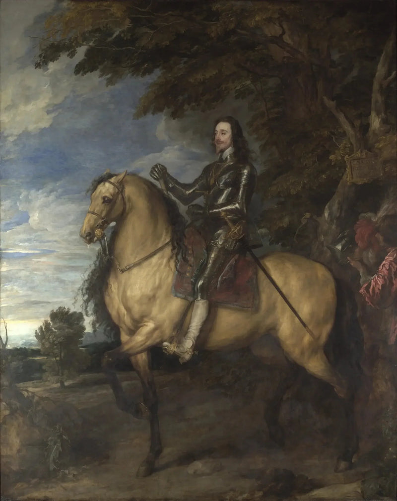 Hästporträtt av Karl I - Antoine van Dyck