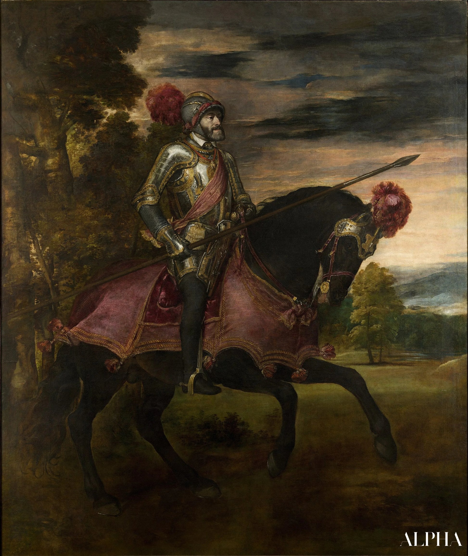 Portrait équestre de Charles V - Titien - Reproductions de tableaux et peintures haut de gamme