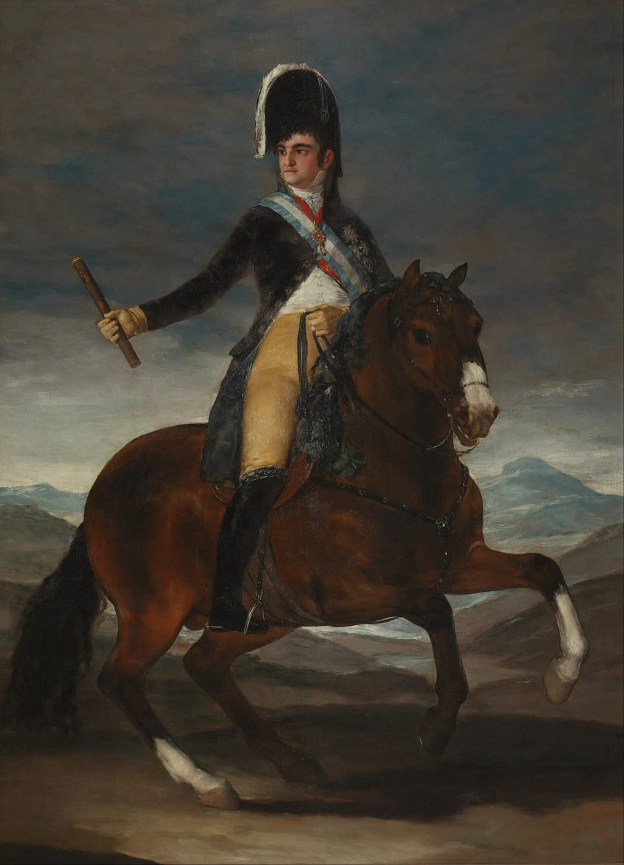 Ryttarporträtt av Ferdinand VII - Francisco de Goya
