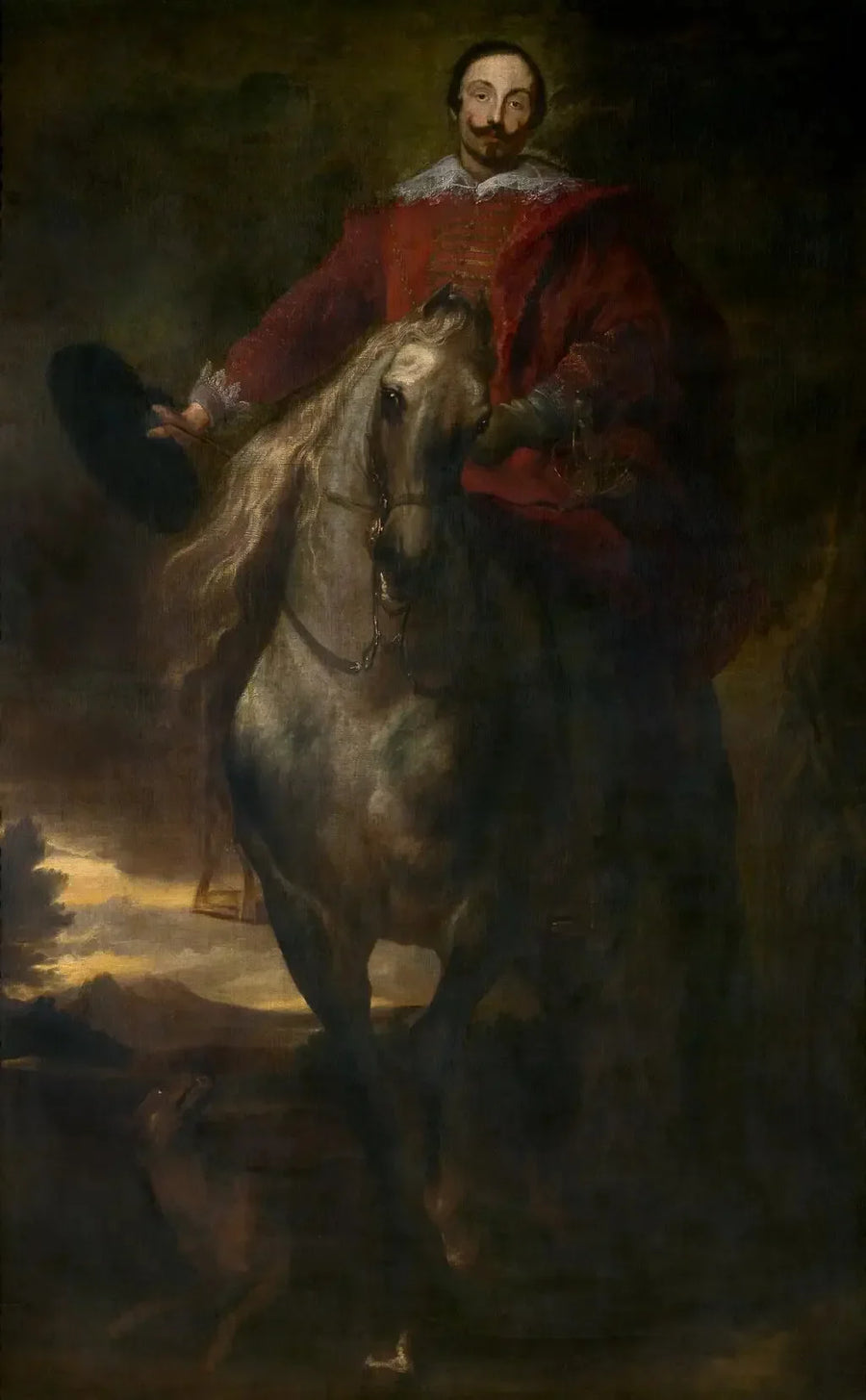 Hästporträtt av målaren Cornelis de Wael - Antoine van Dyck