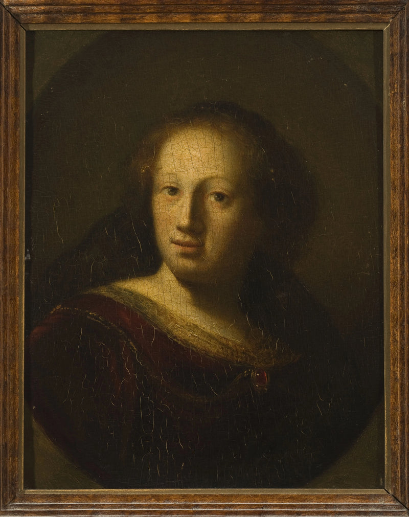 Porträtt av en kvinna med en rubinpendel - Rembrandt