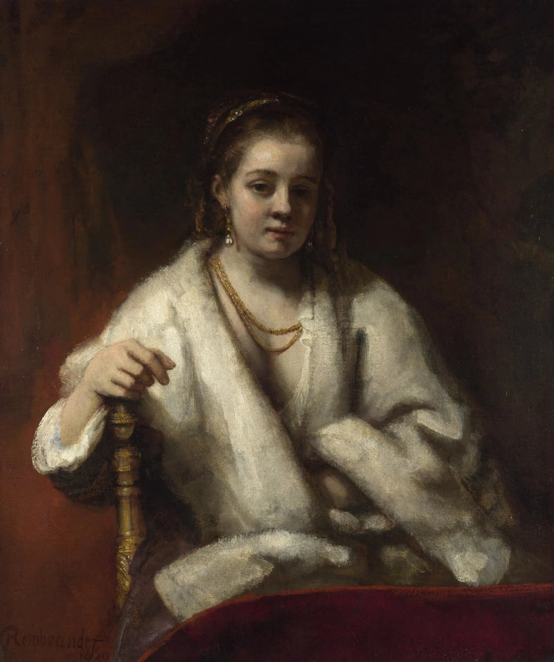 Hendrickje med pälsjask - Rembrandt
