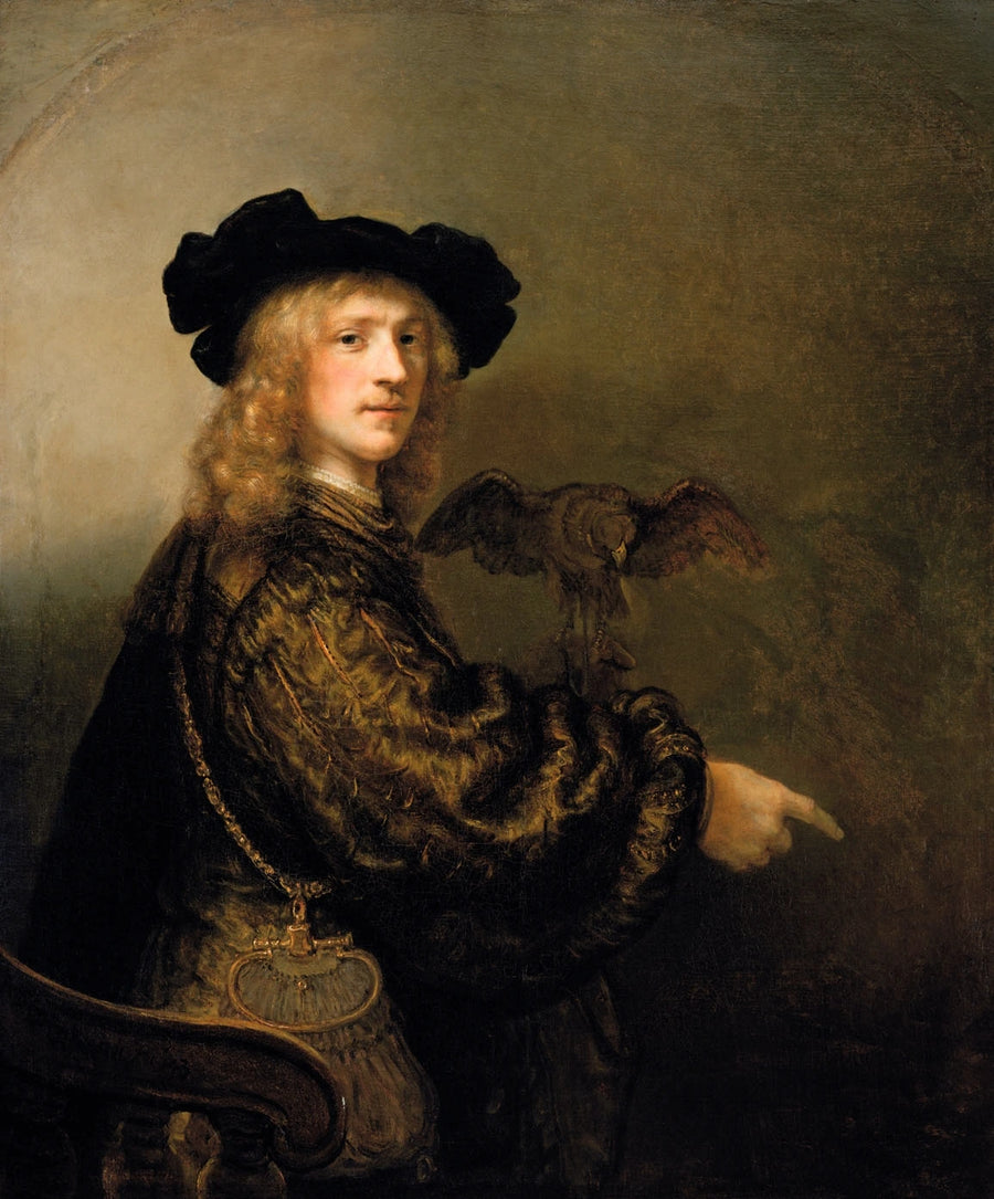 Porträtt av en man med en falk - Rembrandt