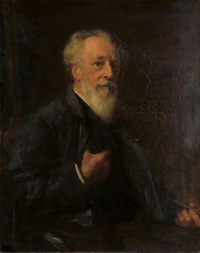 Portrait de J.A.B. Stroebel (1821-1905), peintre - Pieter de Josselin de Jong