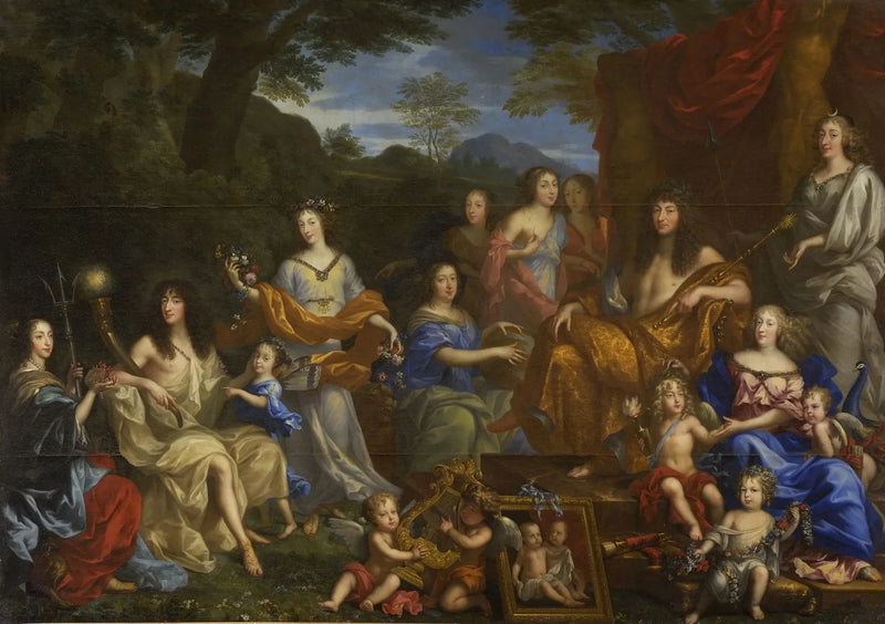 Mytologiskt porträtt av Louis XIV:s familj - Jean Nocret