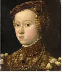 Porträtt av ärkehertiginna Anna (1528-1590), dotter till kung Ferdinand I av Österrike - Giuseppe Arcimboldo