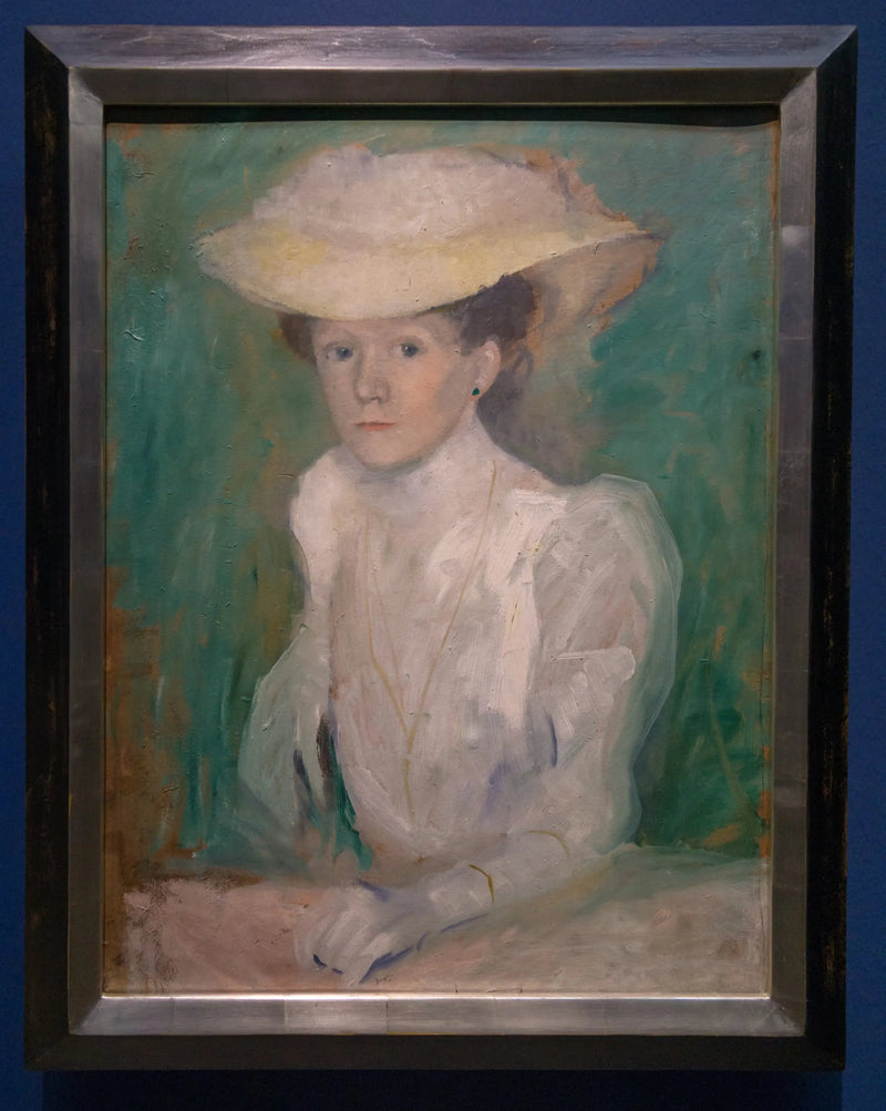 Porträtt av Ottilie Macke i vit blus - August Macke