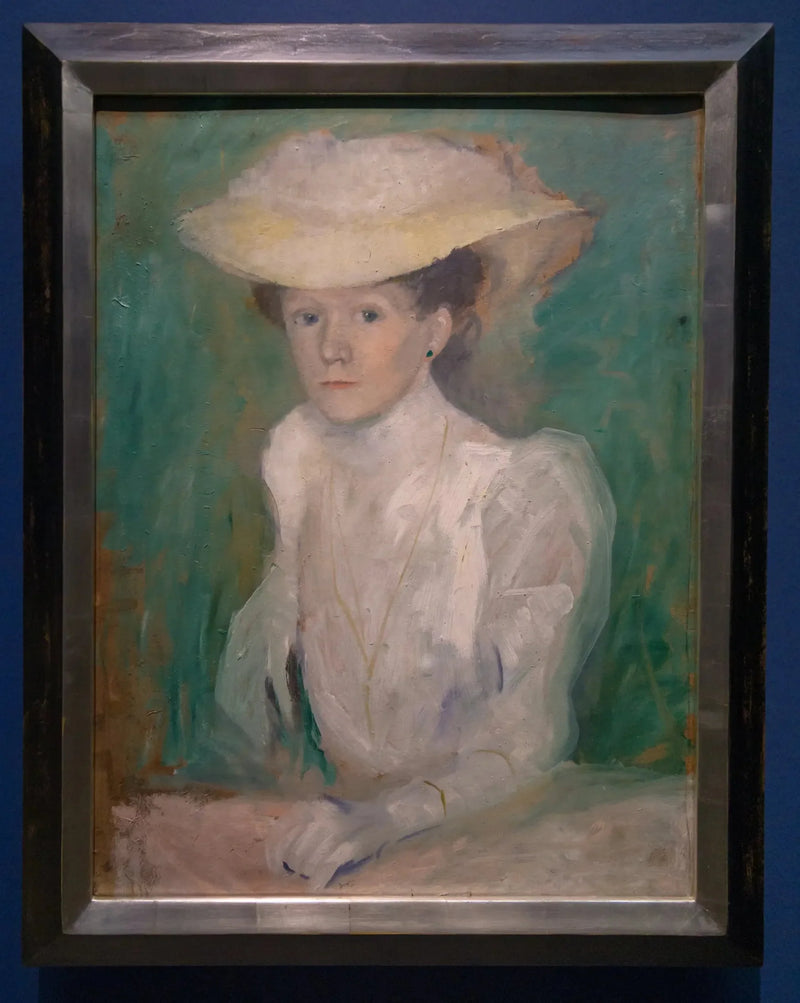 Porträtt av Ottilie Macke i vit blus - August Macke