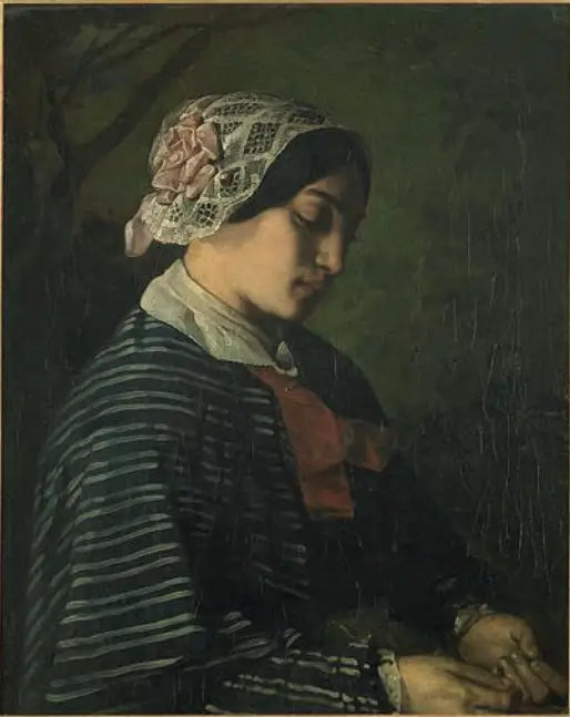 Före detta porträtt av en ung flicka från Ornans - Gustave Courbet