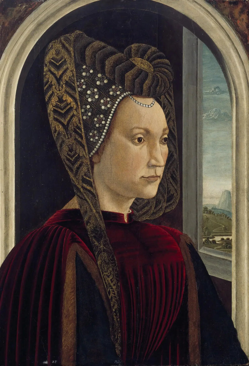 Antaget porträtt av Clarice Orsini, hustru till Lorenzo den store - Domenico Ghirlandaio