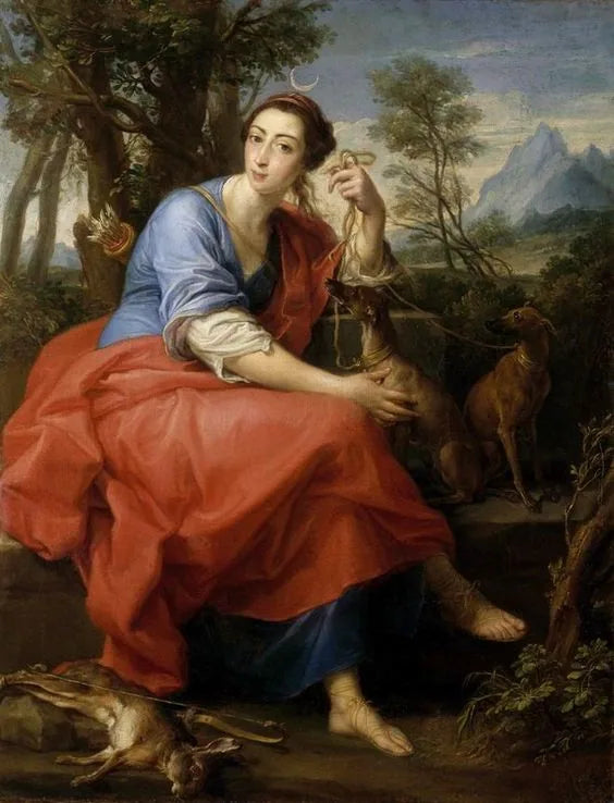 Föreställning av marquise Caterina Gabrielli i rollen som Diana - Pompeo Batoni