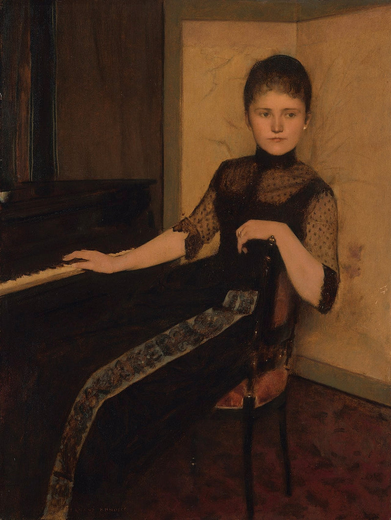 Porträtt av fröken Maria Francisca Louisa Dommer van Poldersveldt (Ubbergen 1848 - 1925 's-Hertogenbosch) - Fernand Khnopff