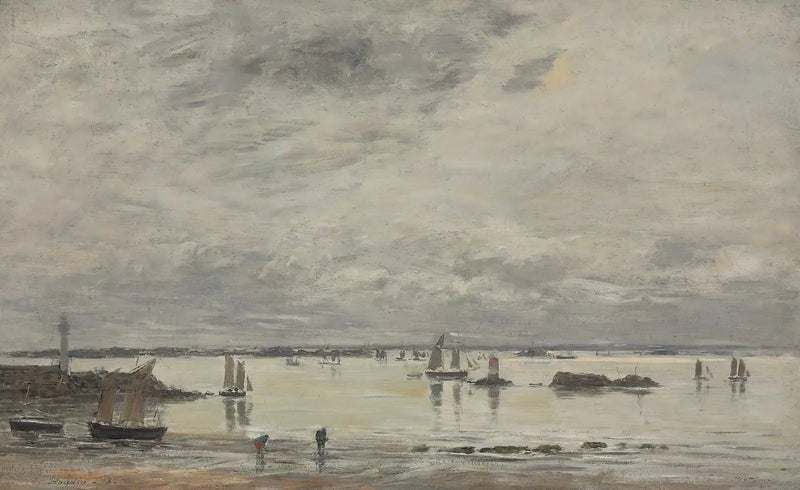 Portrieux, hamnen vid lågvatten - Eugène Boudin