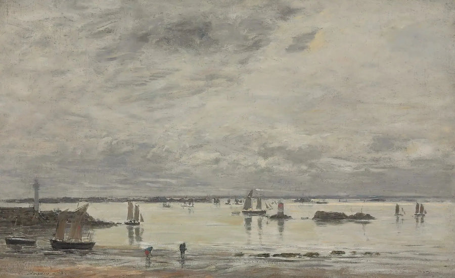 Portrieux, hamnen vid lågvatten - Eugène Boudin