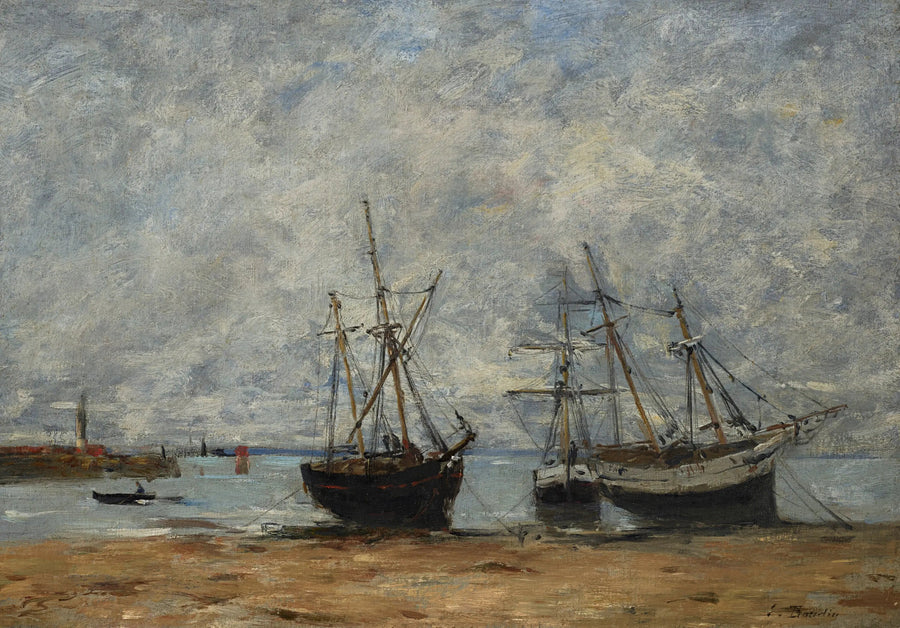 Portrieux, hamnen vid lågvatten - Eugène Boudin